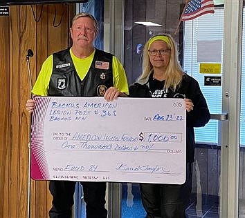 Backus American Legion donates to Legacy Fund